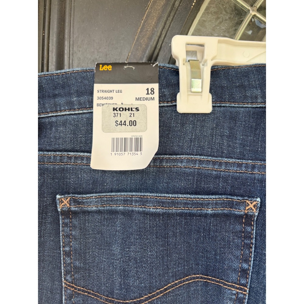 Lee Womens Relaxed Fit Straight Leg Mid Rise‎ Dark Wash Jeans 18 Medium 3054039 - Picture 7 of 8